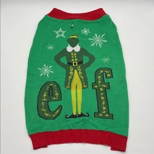 ELF Festive Green and Red Crewneck Dog Sweater X-Large